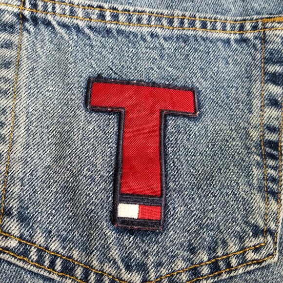 Vintage Tommy Hilfiger T Freedom Blue Jeans 30 Mens Flag Logo y2k USA Made 29x31 - Picture 9 of 16